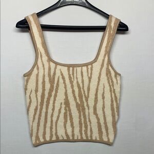 Lucy Paris Tan Zebra Tank Top Size Medium
